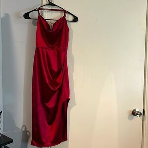 Satin Cowlneck Gown